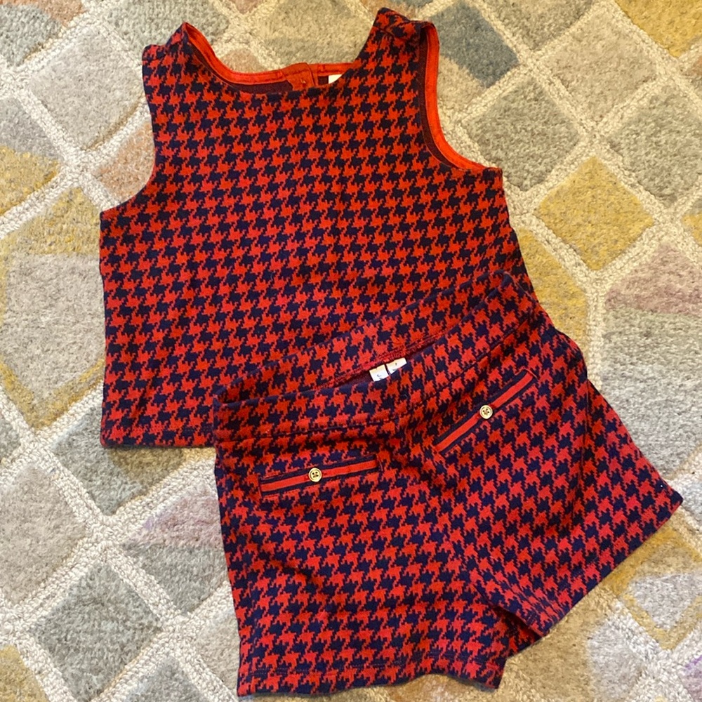 Janie and Jack - houndstooth tank and short set